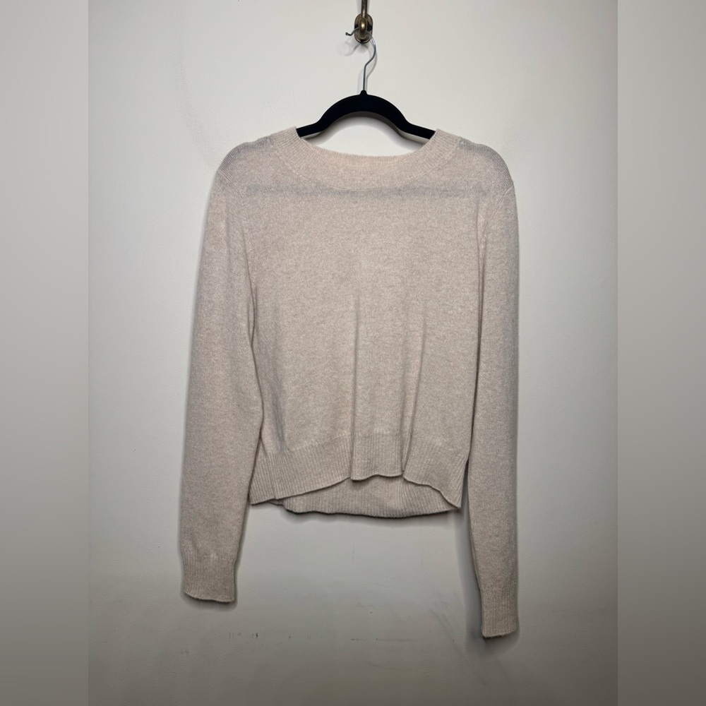 Reformation Dana Cashmere Crew Sweater in Light Sand - Picture 5 of 7